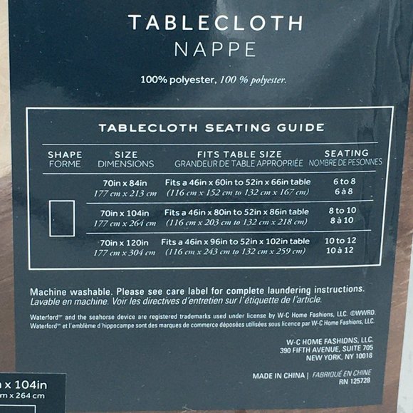 WATERFORD Pumpkin Linen Vine Damask Tablecloth 70x104 Formal Fall Thanksgiving - Picture 7 of 11